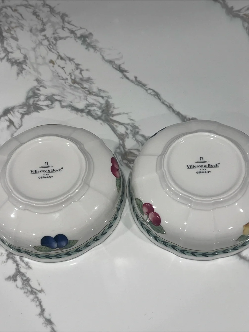 2 Villeroy and Boch French Garden Fleurence Soup Cereal Dessert Bowls 5.75